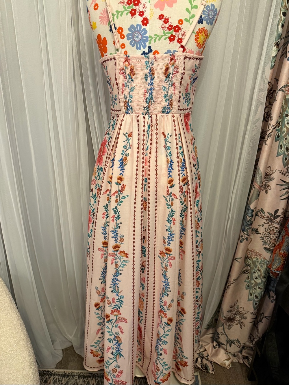 Floral Blush Pink Maxi Dress - Picture 4 of 9